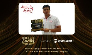 Business Mint awarded Lassi and Shakes as Best Emerging Franchisor of the Year – 2022, QSR (Quick Service Restaurant) Category