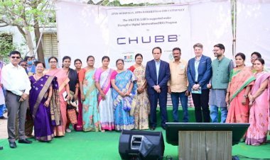 Top management from Chubb visit a government school in Hyderabad